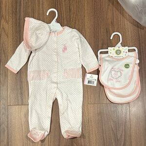 Baby Girl Outfit and Bib Bundle NWT